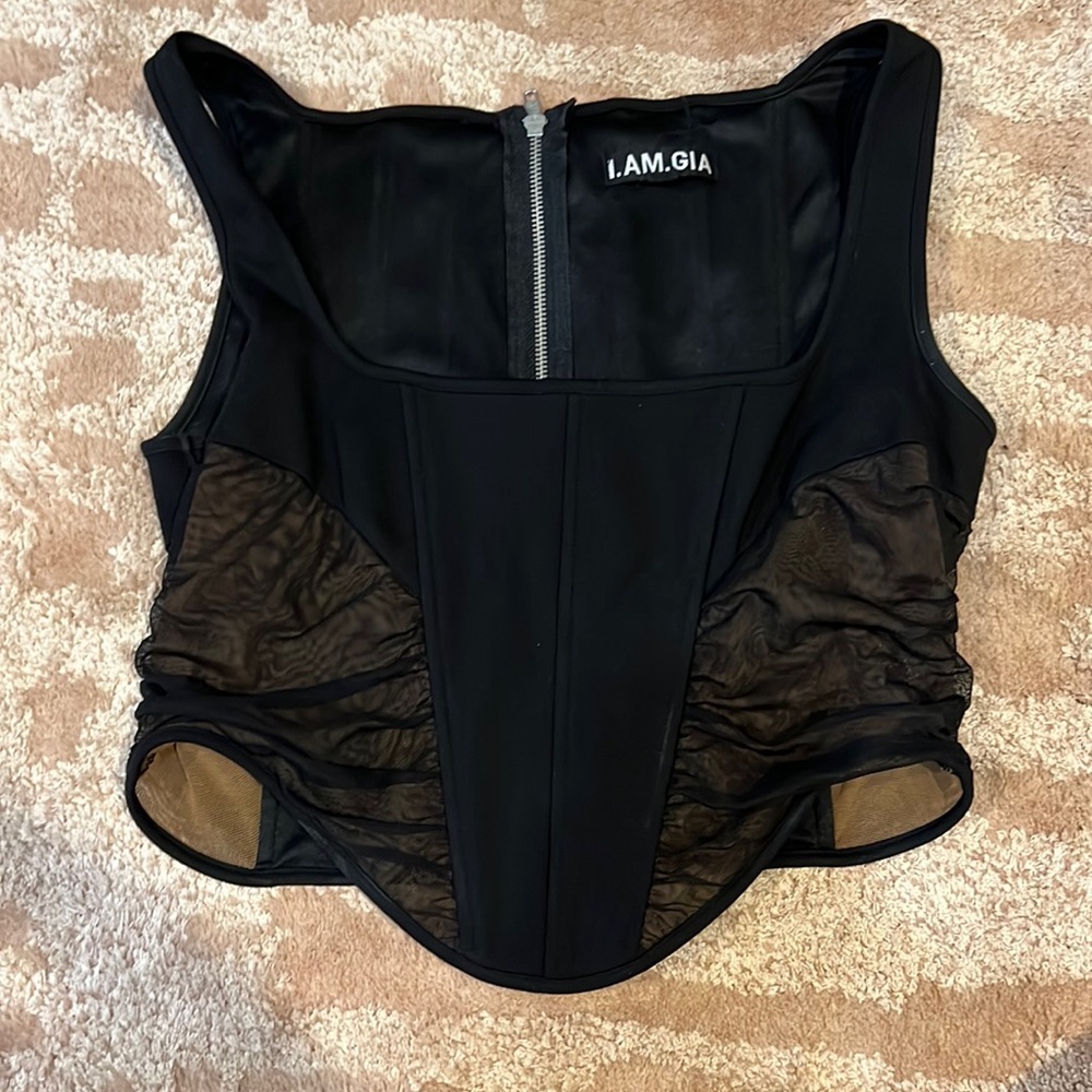 IAMGIA Black zip up corset